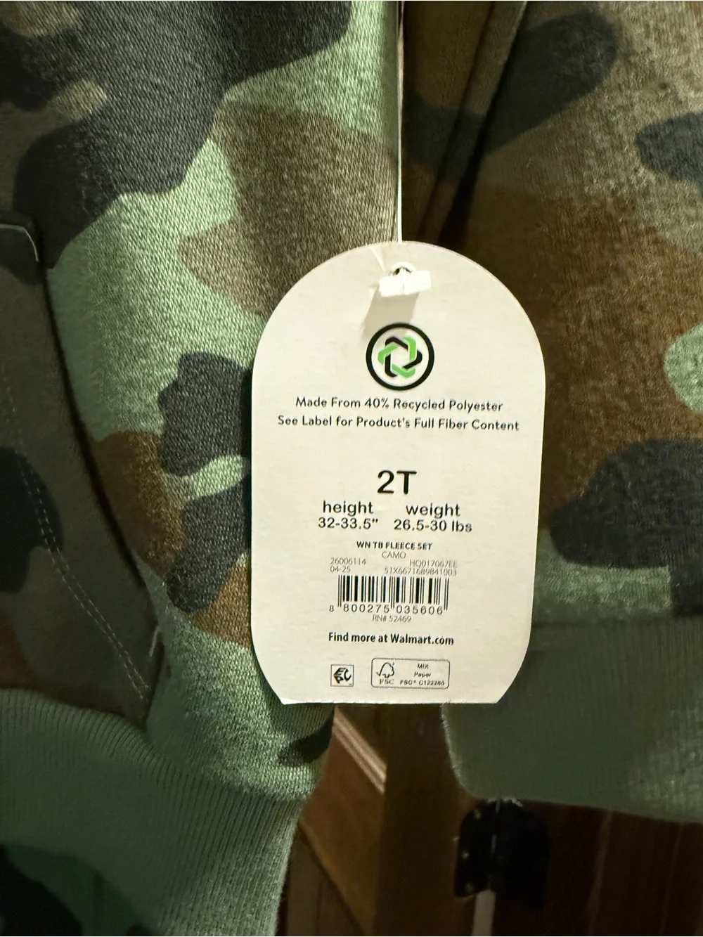 Toddler Camo Zip Hoodie & Jogger Set - Green Camo